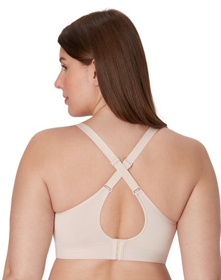 Bali Comfort Revolution draadloze beha, ComfortFlex Fit draadloze bh met volledige dekking voor dagelijks comfort, kernkleuren, Naakt Patroon Dot, L