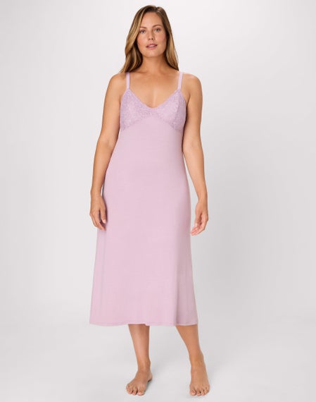 Bali Breathe Sleepwear Gown Purple Mauve M Women's