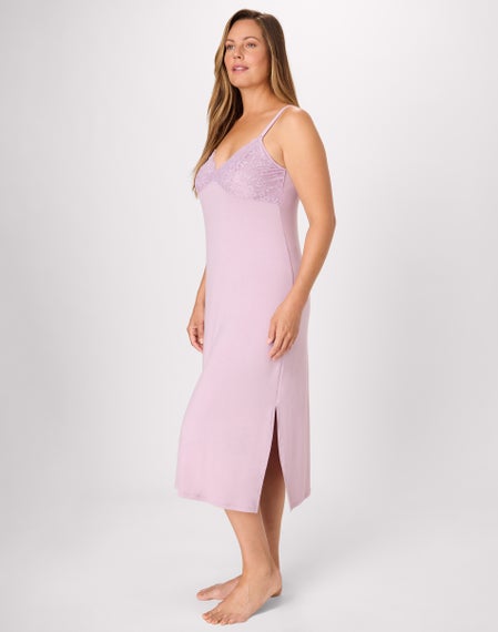 Bali Breathe Sleepwear Gown Purple Mauve M Women's